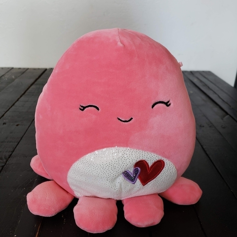 Squishmallow Pink Octopus Stuffed Plush Animal Toy Soft Abby Valentine's Day